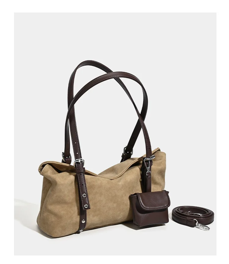Original Designer Brand Vintage Suede Pillow Bag Large-capacity Commuting Shoulder Underarm Crossbody Bags for Women