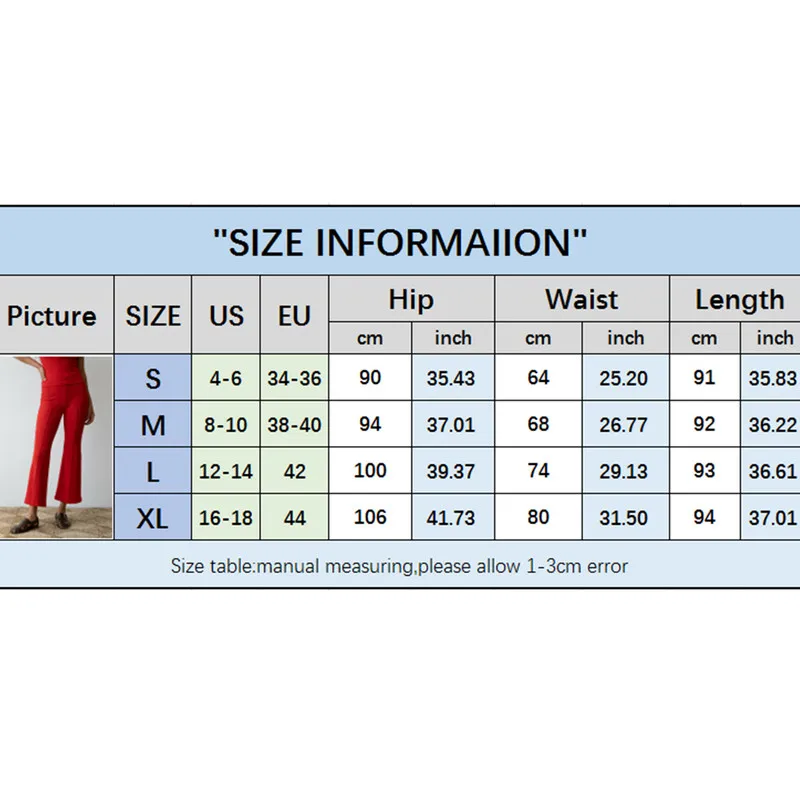 WPNAKS Women Solid Color Ribbed Flare Pants Autumn Winter Clothes Elastic High Waist Bell Bottom Trousers Streetwear