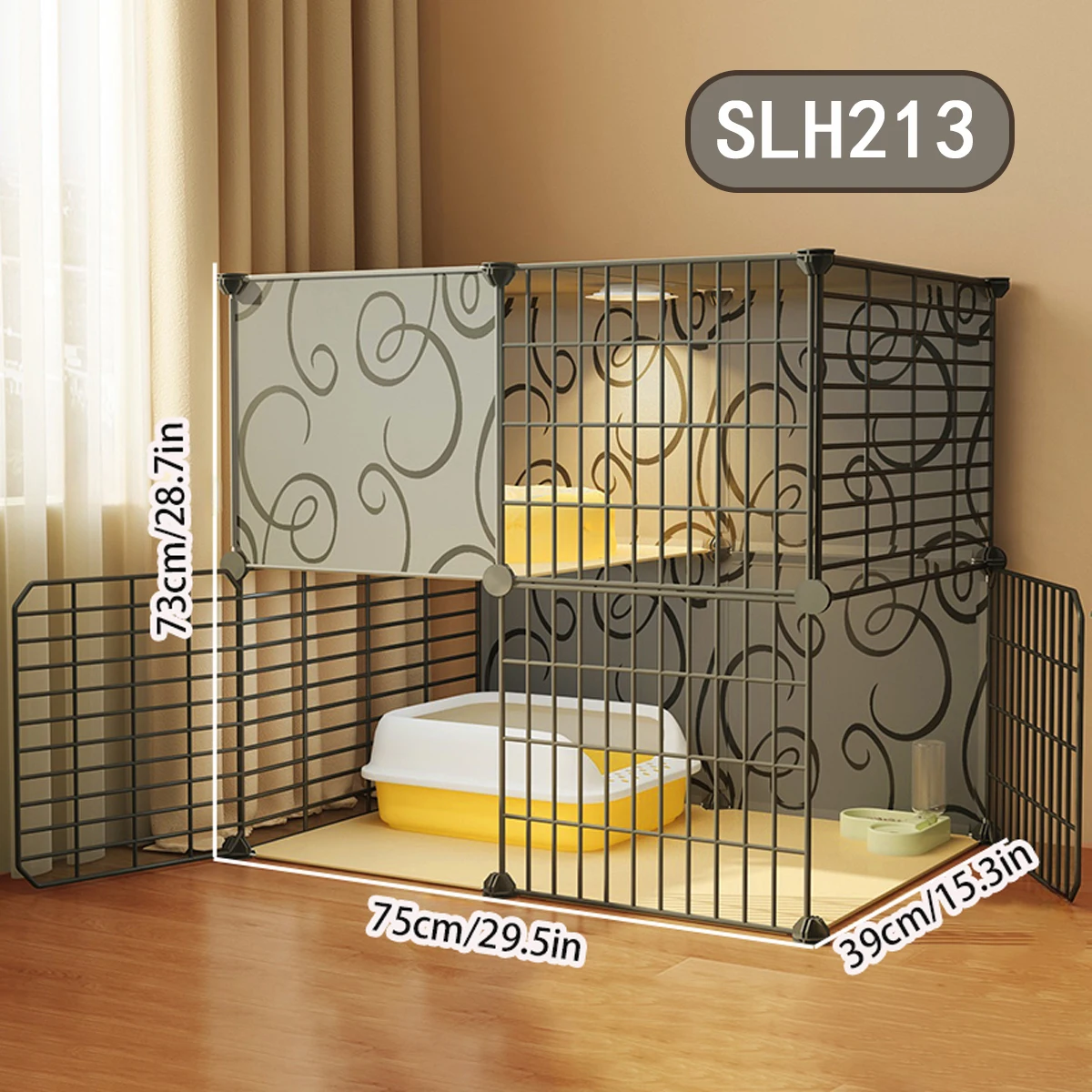 Cat Cage for Home Use,  House,  Litter Box All-In-One, ,Indoor Small-Sized Cat Villa，Does Not Take Up Much Space