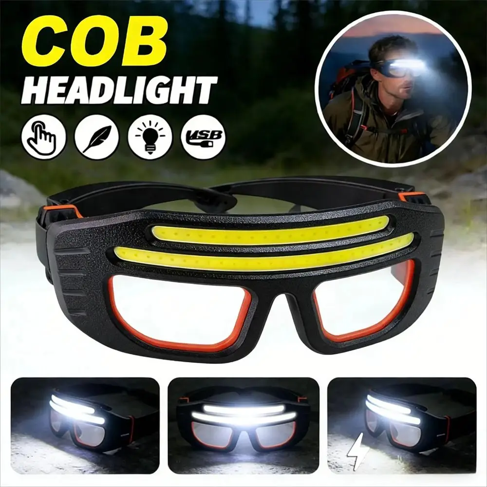 Multi-functional Eyeglass Lamp Type-C Charging Wave Sensor Control Headlamp Rechargeable Ultra Light Headlight for 800mah