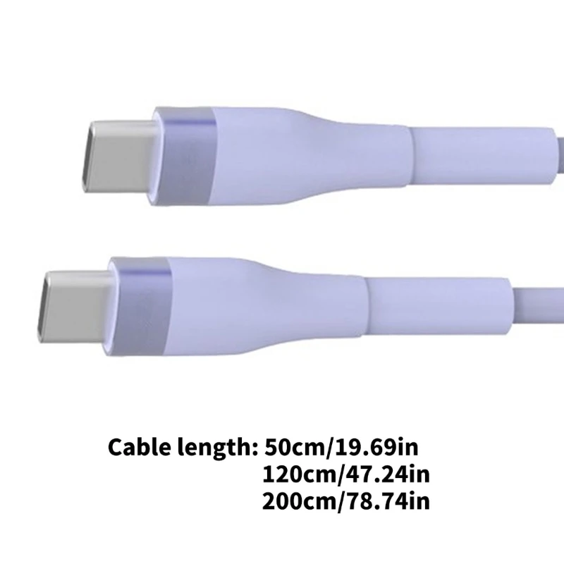كابل شحن USB C إلى USB C 100W/5A كابل بيانات شحن سريع للهواتف اللوحية H7JF