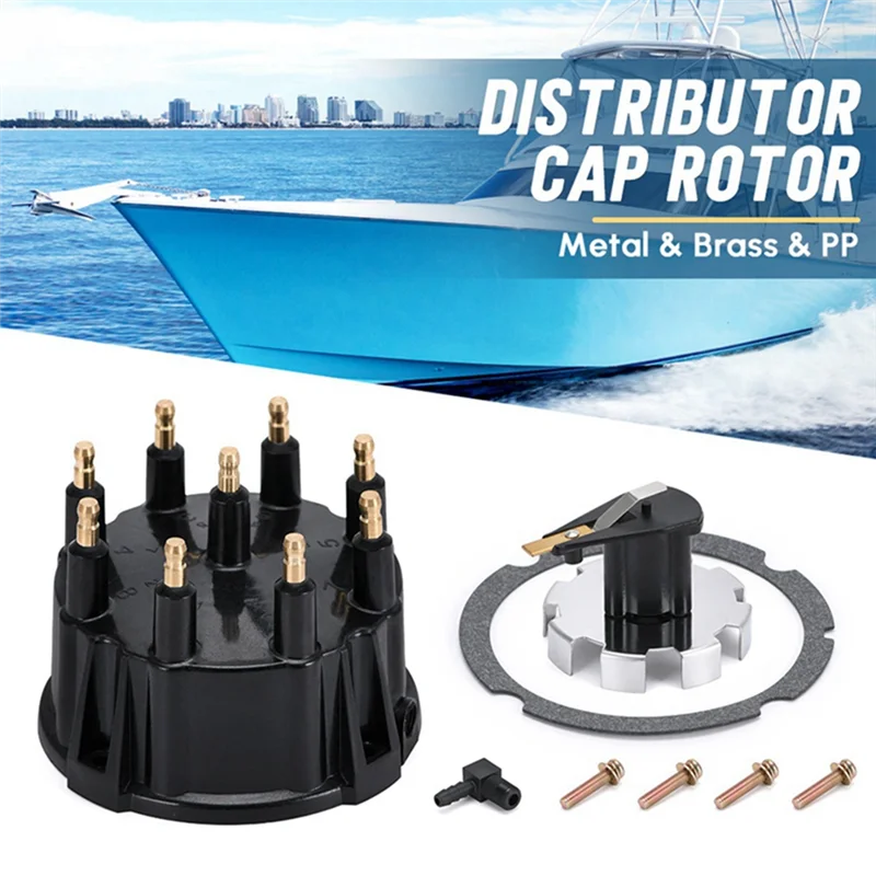 

Ignition Distributor Cap Kit For Mercruiser V8 With Thunderbolt L & LV Ignition 805759Q3 805759T3 Replacement