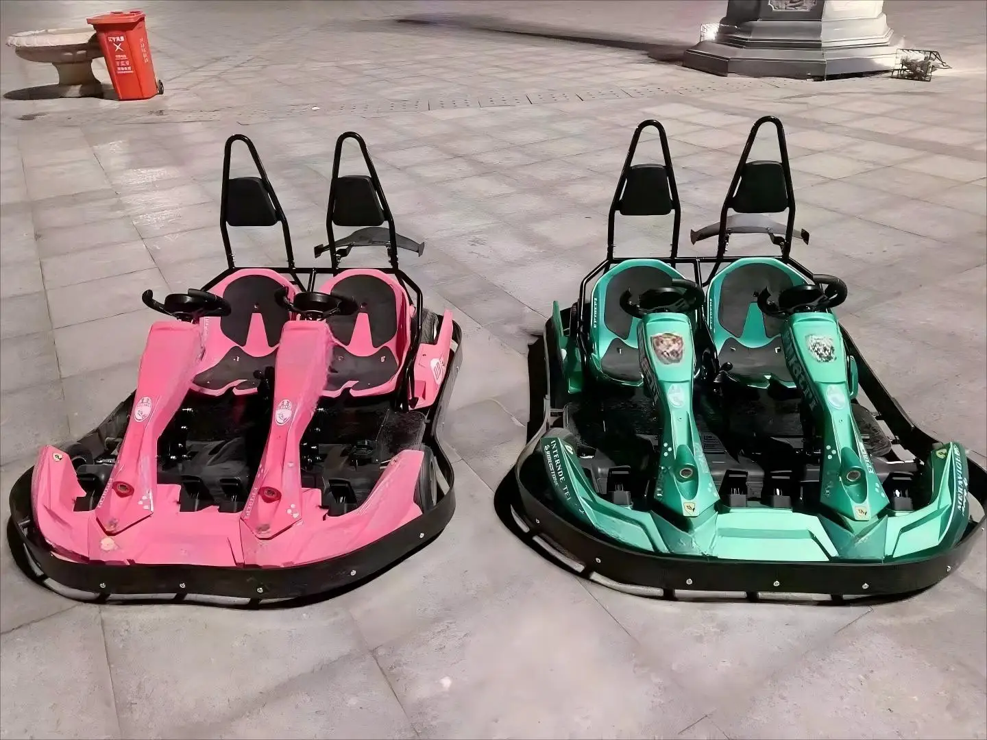 Adul Kds Electric 4-Wheel Go-Kart Ride-On Car 350W Engine 25Km/H هيكل فولاذي