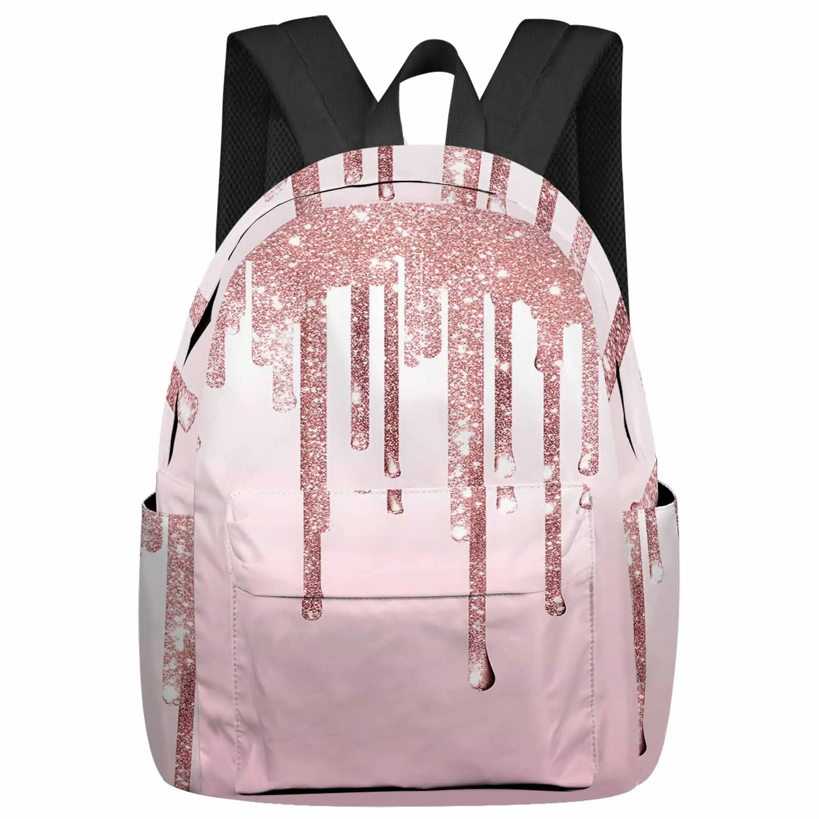 

Pink Droplet Gradient Texture Backpack School Bags for Teenagers Students Laptop Bag Women's Casual Travel Backpack