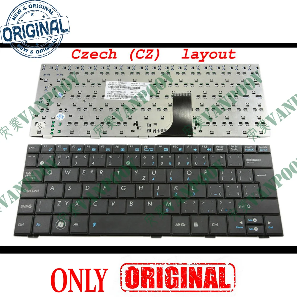 New Notebook Laptop Keyboard for ASUS Eee PC EeePC Shell 1005 1005HD 1005HA 1001 1008 1008HA 1001HA Black Czech CZ - V109762AK1
