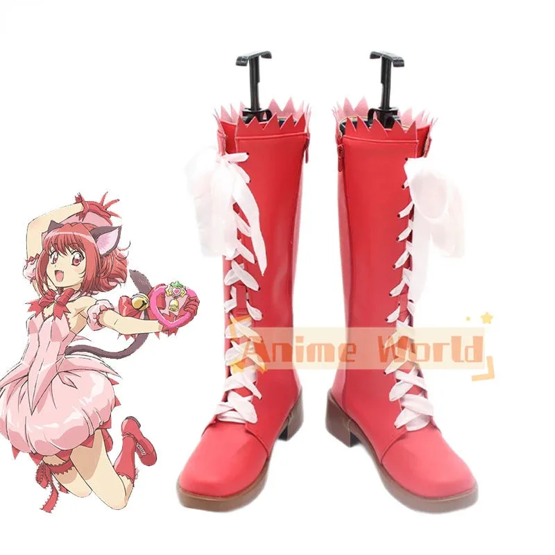 

Momomiya Ichigo Cosplay Shoes Anime Tokyo Mew Mew Cosplay Prop Halloween Carnival Boots PU Leather Shoes Custom Made