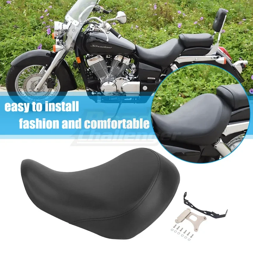 Front and Rear Passenger Leather Pillion Cushion Driver Seat For Honda Shadow Spirit VT 400/750 2004-2013