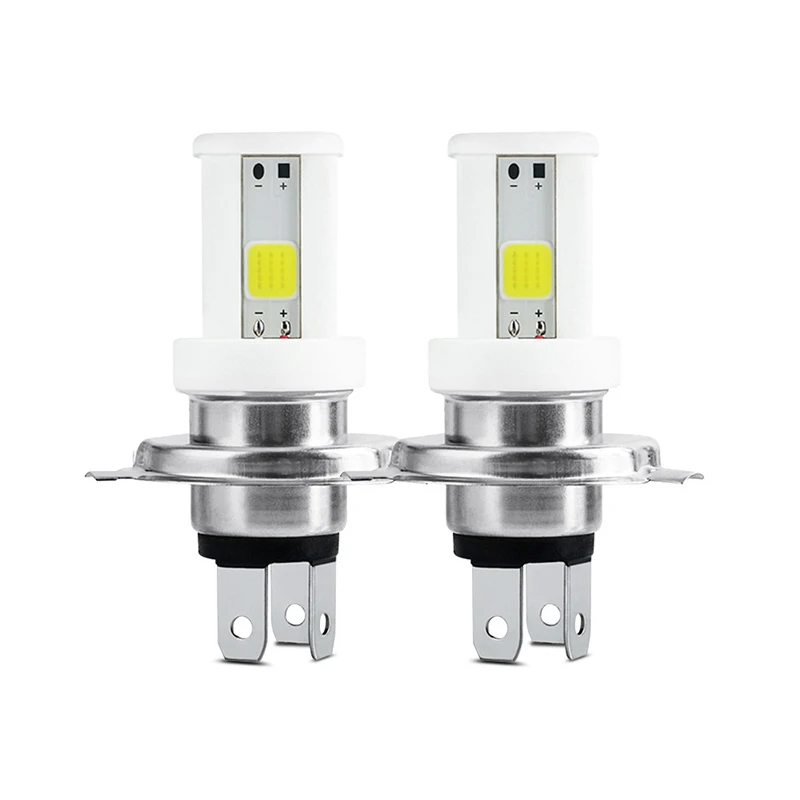 دراجة نارية المصابيح الأمامية H4 Led 3 الجانبين COB موتو أضواء عالية منخفضة شعاع دراجة نارية الملحقات السيراميك LED 12 فولت