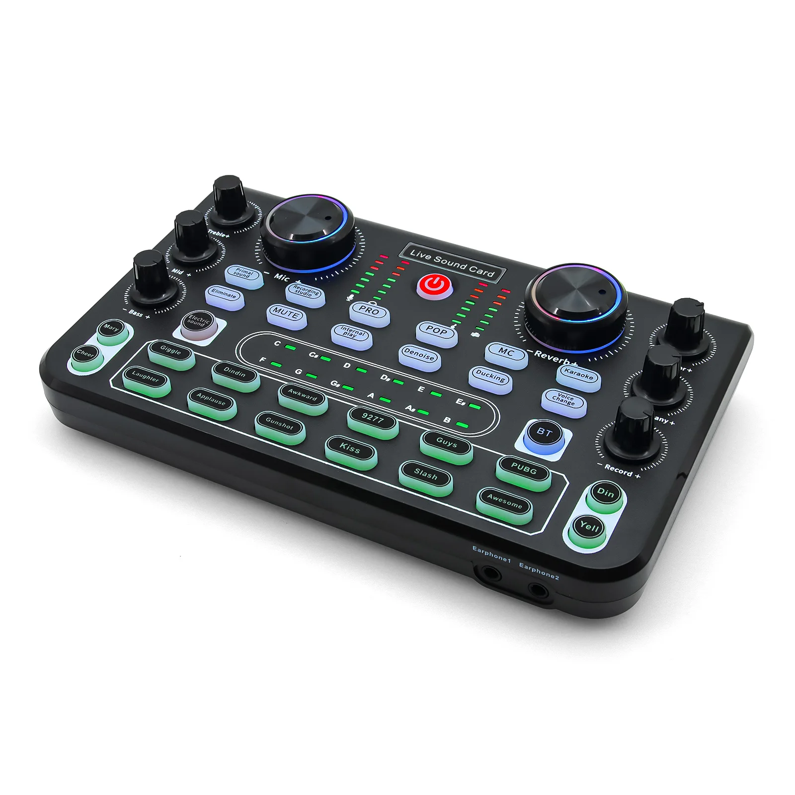 X60 Professioneller Audio-Mixer, Soundkarte, englische Version, multifunktionales DJ-Equipment für Karaoke, Live-Übertragung, Studioaufnahmen – Detail 4