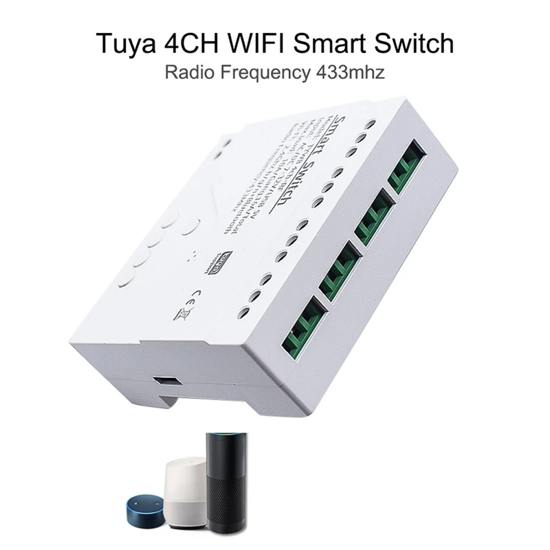Tuya Smart Switch Wifi DIY Timer+Remote AC/DC 7-32V 4CH RF Smartlife Home Automation Module For Alexa Google Home Spare Parts