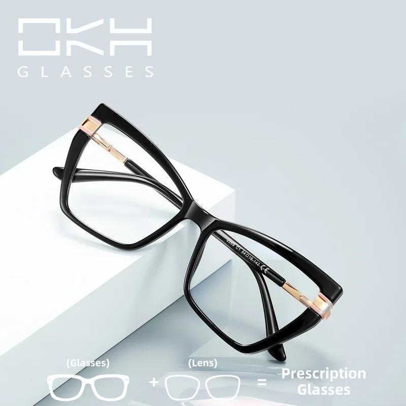 

OKH Light Роскошные очки для чтения в форме кошки 2229, южноамериканский тренд TR90, антисиние очки, очки по рецепту, близорукость