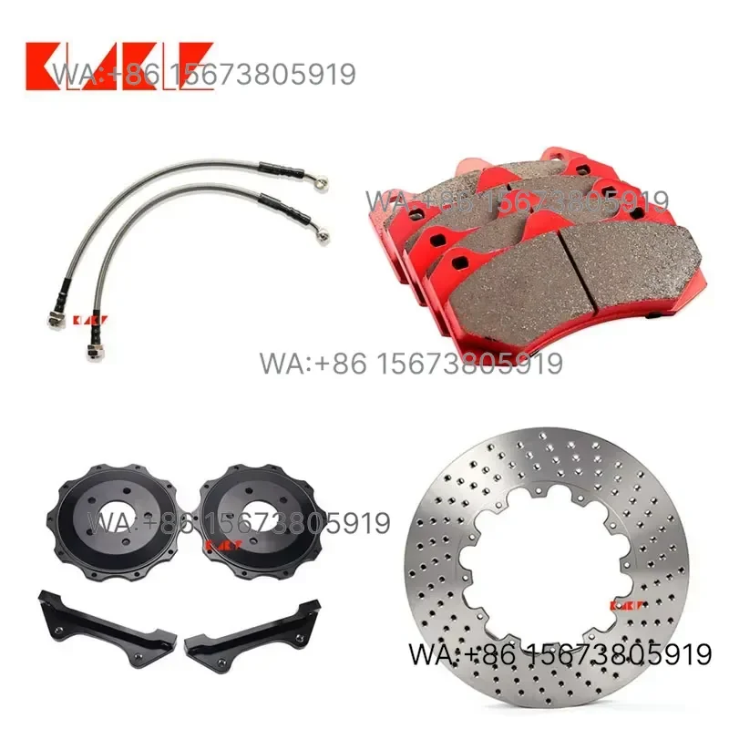 For  Wmwmnu  KLAKLE Aviation Aluminum Alloy 4 Piston Brake Caliper Disc Kit Black Color   B7 Car Brake System