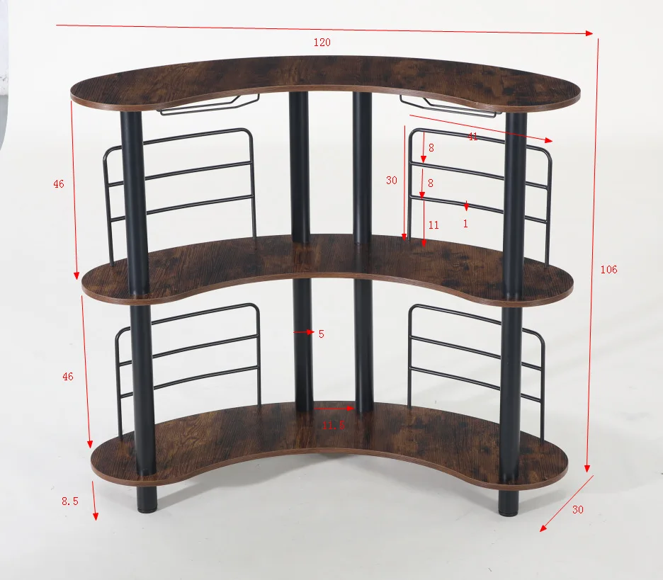 American island table, integrated wine cabinet, industrial style storage rack, bar high table, commercial live broadcast, overse