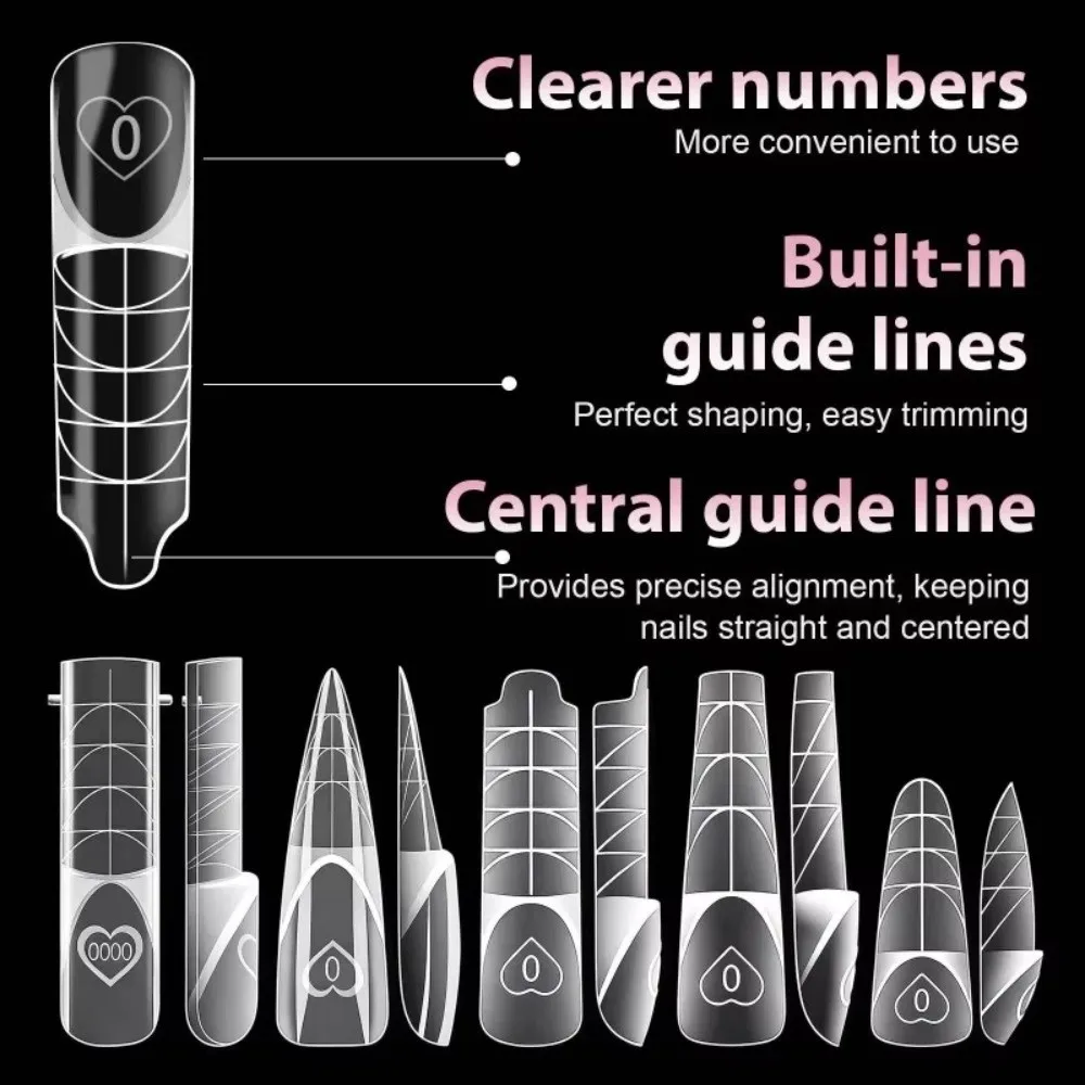 150PCS Ultra Short Space Nail Dual Forms No Trace Thin Seamless Acrylic Extension Nail Forms Manicure Tool 15 Sizes