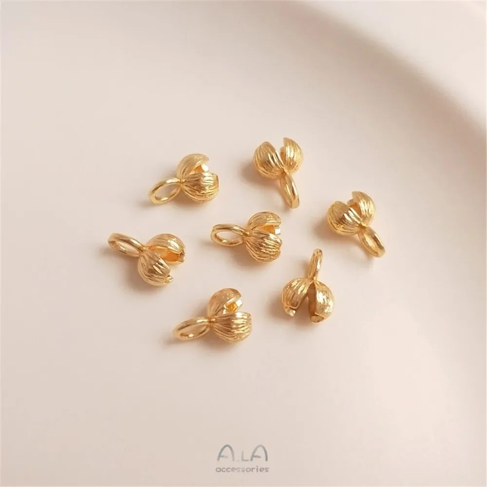 14K plated gold Bract end buckle Handmade DIY bracelet necklace end link clip accessories