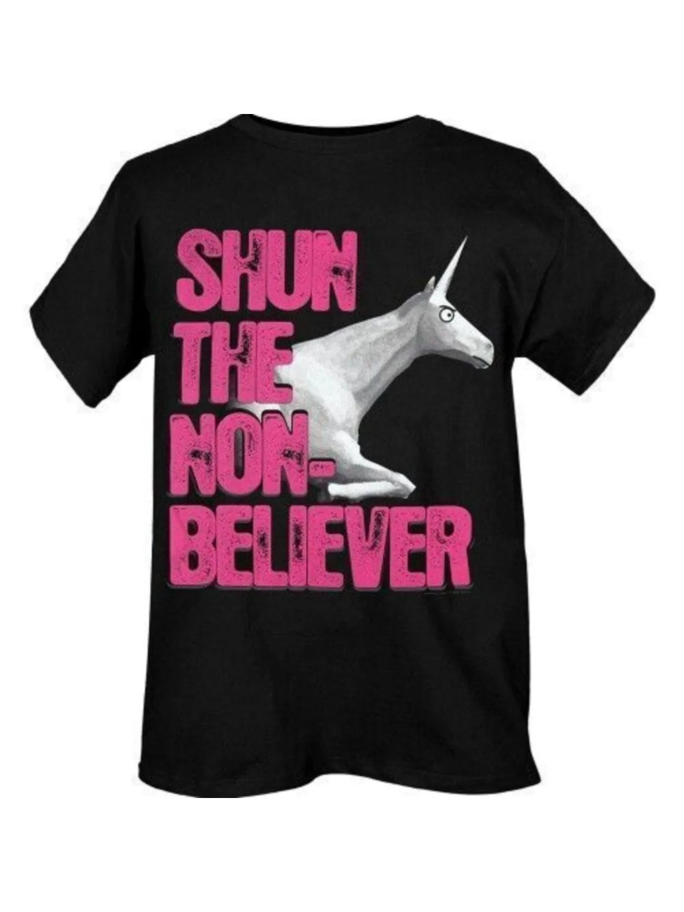 Unicorn Shun The Non Believer Breathable Cotton Charlie The Unicorn T-Shirt | Men's Crew Neck Short Sleeve Tees