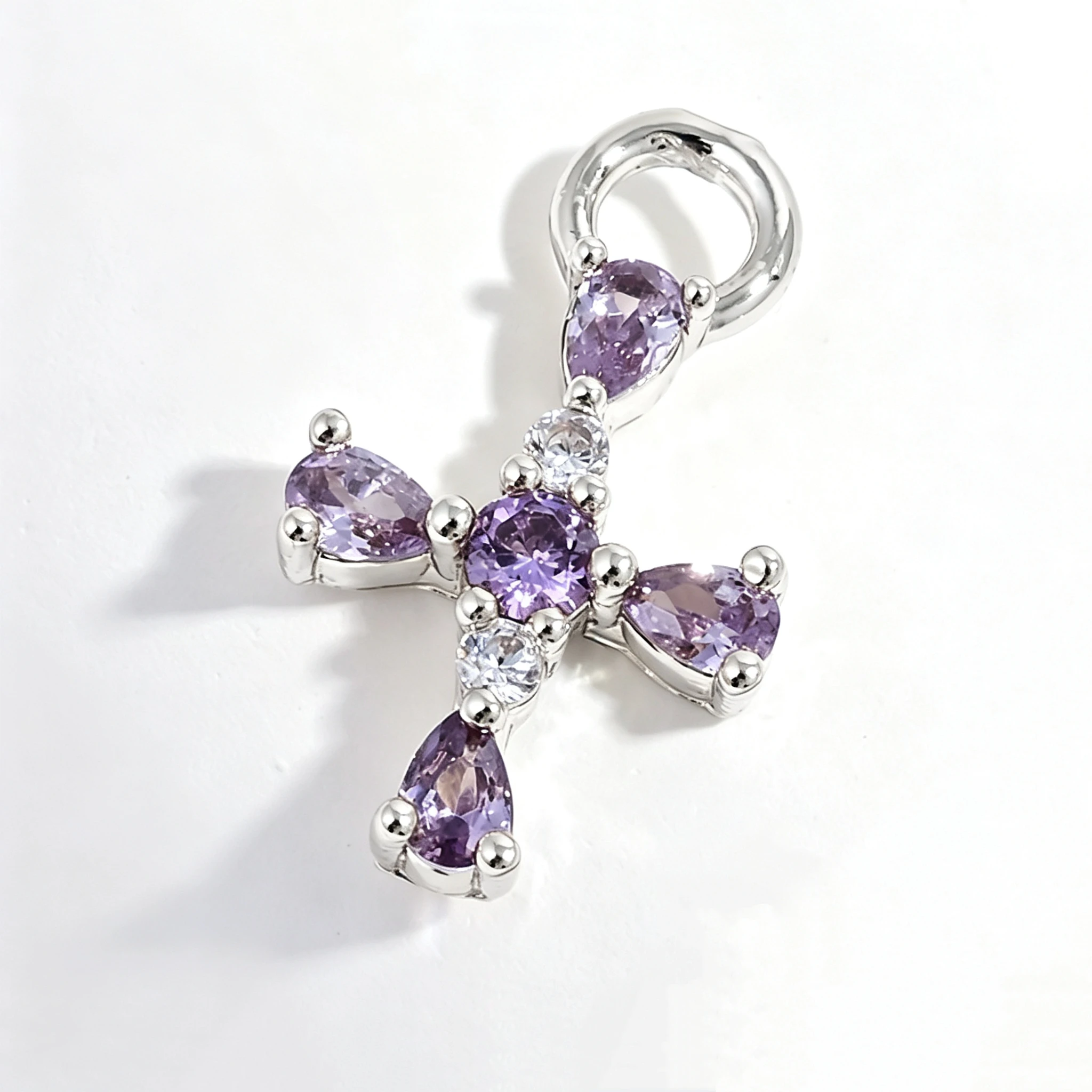 Exquisite Kompakte Kreuzförmige Anhänger, Vergoldet mit Zirkonia, Messing-Schmuckzubehör für DIY Handgemachte Ohrringe: VD2379 – Detail 9