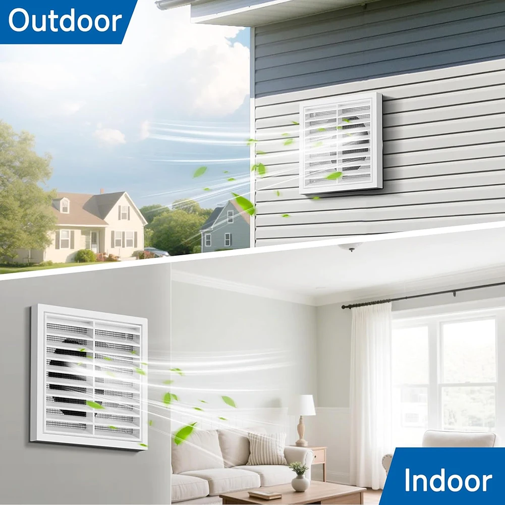 External Vent Cover External Vent Grille Indoor Outdoor Use Removable Fly Screen Pre-drilled Mounting Holes For Wall Mount Vents