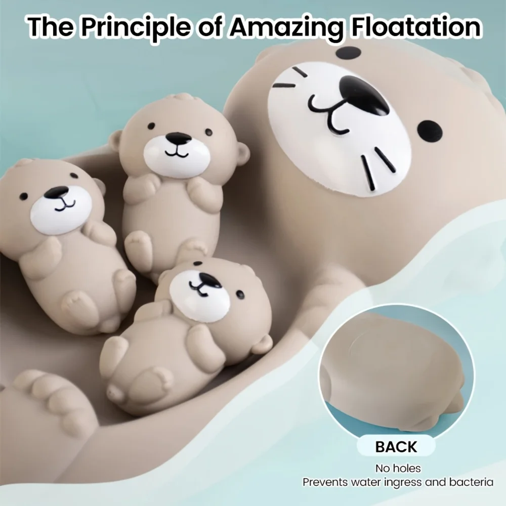 Salle de bain pour enfants, loutre animale flottante, jouet d'eau flottant scellé, jouets de bain pour bébé, ensemble de jouets de piscine pour enfants, canard de bain