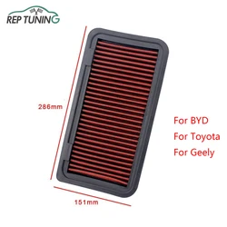 R-EP Replacement Washable Air Filter Fits For BYD F3 G3 L3 1.5L 1.6L 1.8L Toyota Geely Reusable High Flow Air Intake Filters