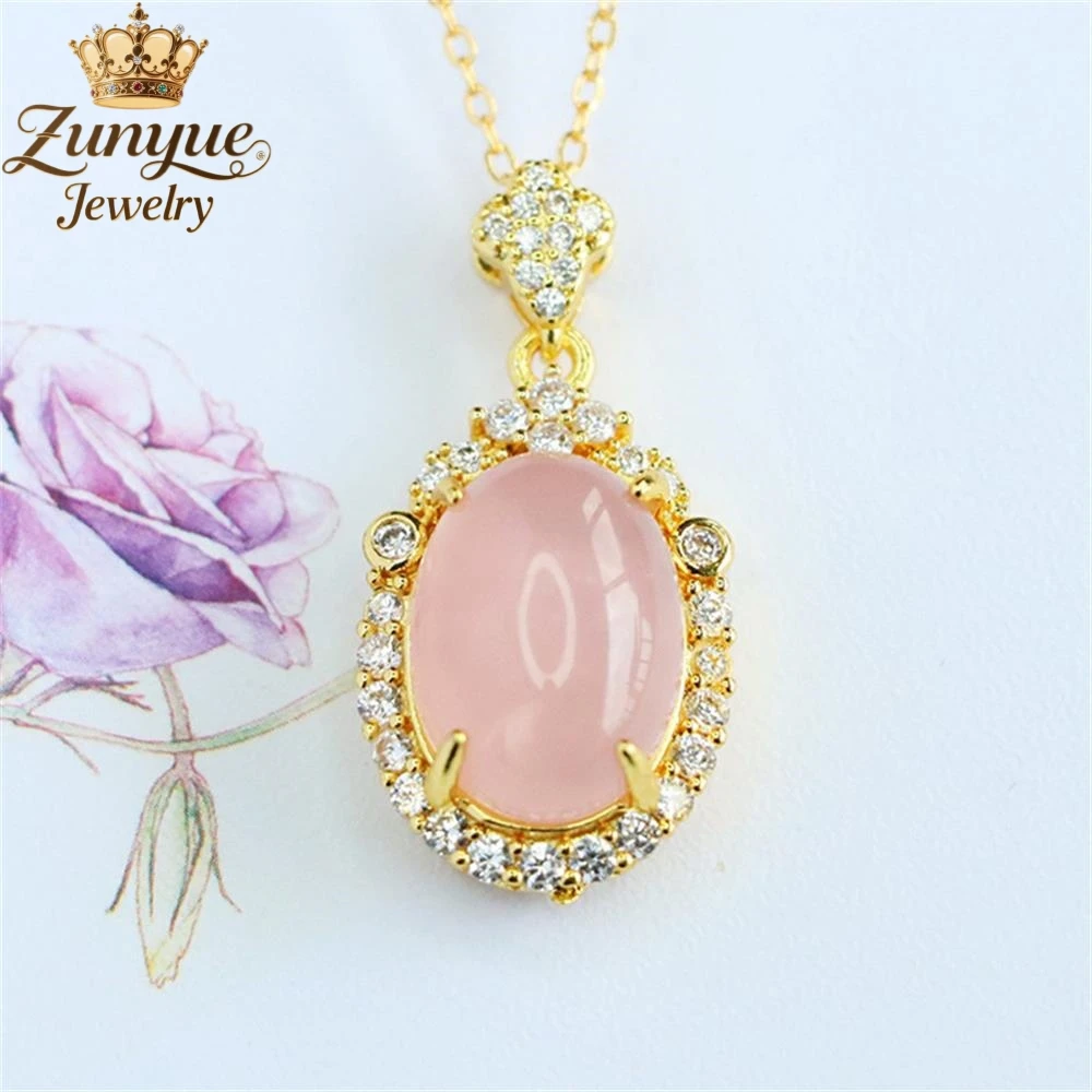 

Natural Pink Hibiscus Crystal Pigeon Egg Inlaid With Diamond Flower Pendant Luxury Quality Fashion Jewelry Exquisite Charms Gift