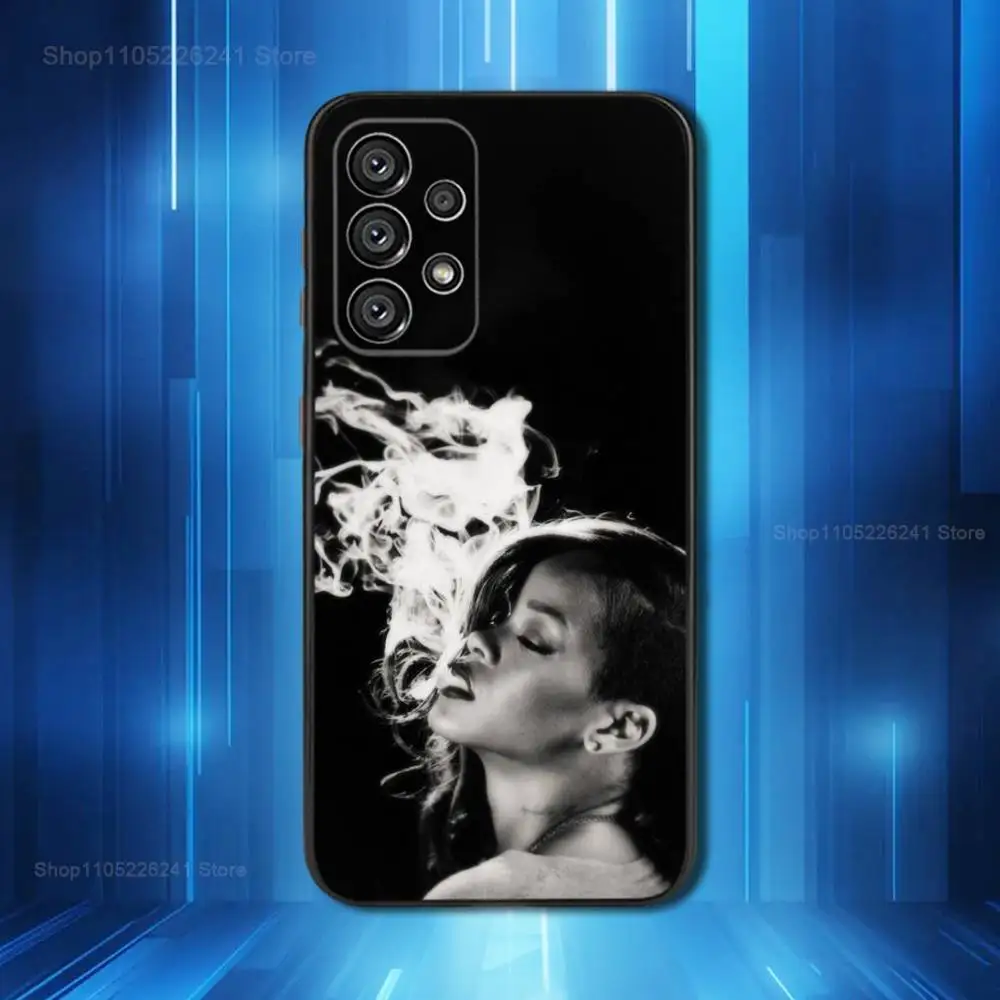Singer R-RIHANNA-ES Cool For Samsung Galaxy A53,31,52,72,41,22,73,32,71,Note,J7,8,9,5G Soft Black Silicone Phone Case