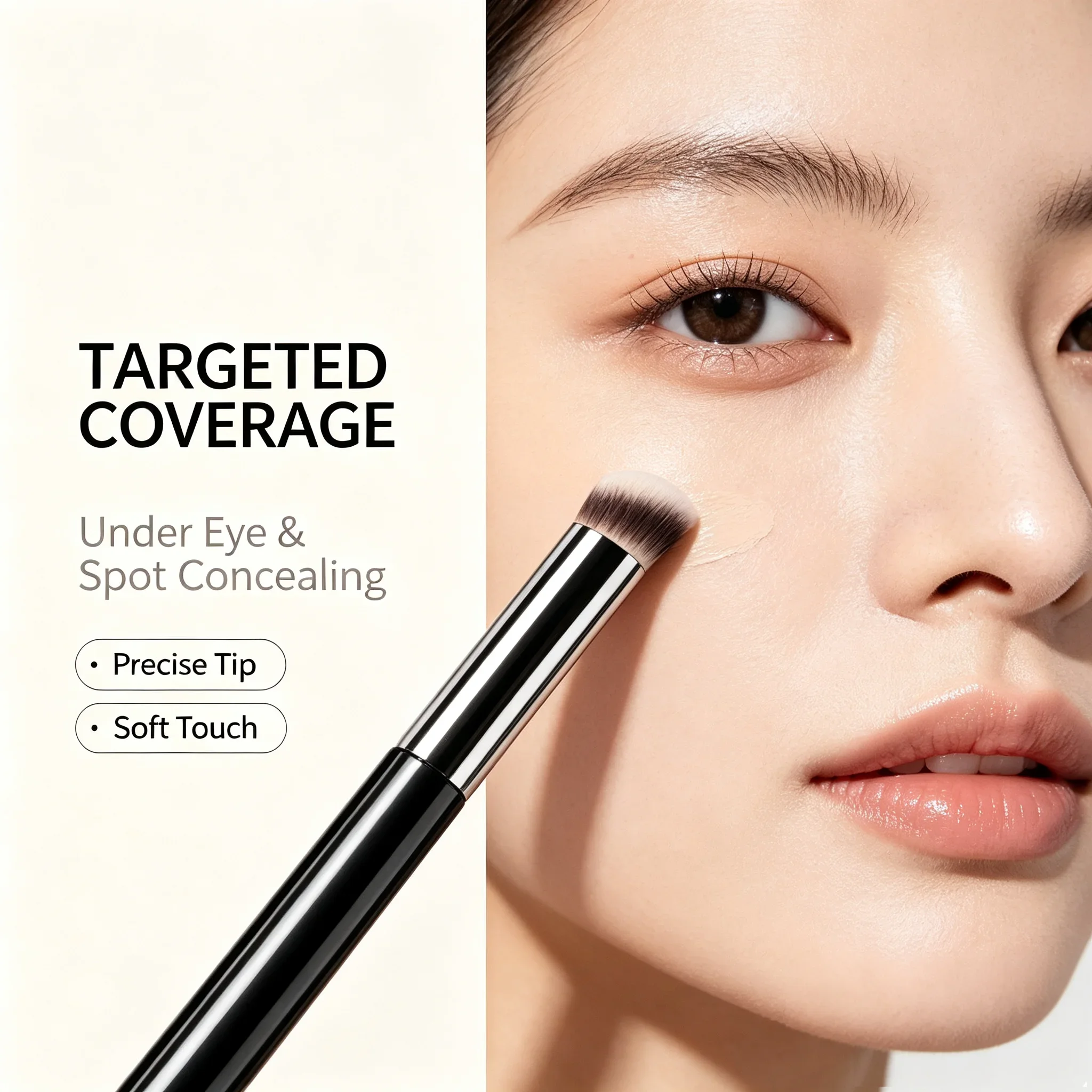 1/2/5 pcs Foundation Concealer Brush, Premium Contour Blusher Brushes, Flawless Under Eye Dense Face Makeup Brush For Blending