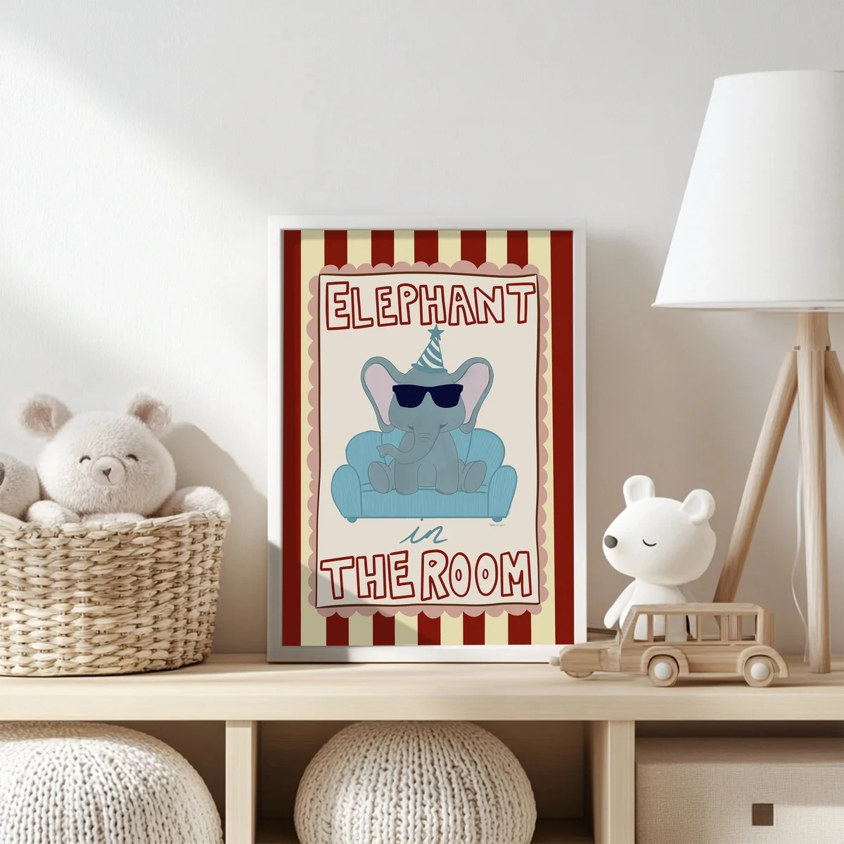 Modern Funny Elephant In The Room Wall Art Print Canvas Painting Poster Picture For Living Room,Kidsroom Home Decor