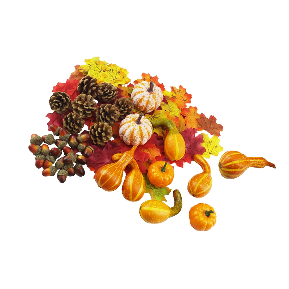 

Home Ornaments Party Decor Artificial Maple Leaf Acorns Decorative Pumpkin Decoration