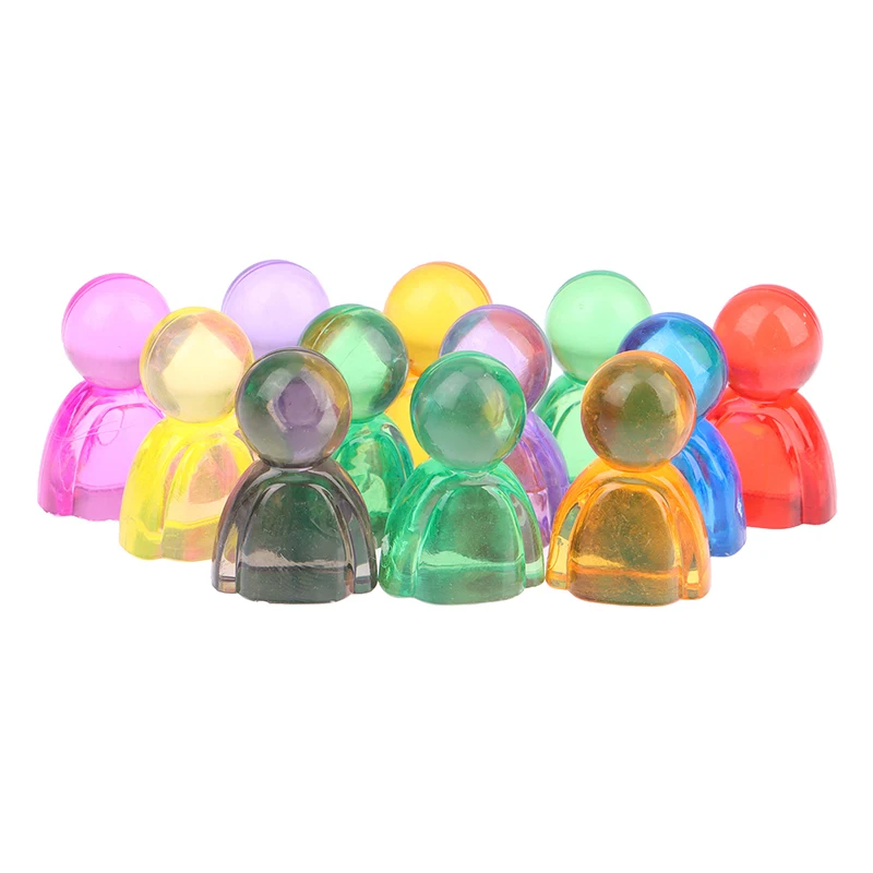 20Pcs 24*16*12mm  Board Games Markers Acrylic Interact Game Colorful Humanoid Chess Pieces For Card Accessories