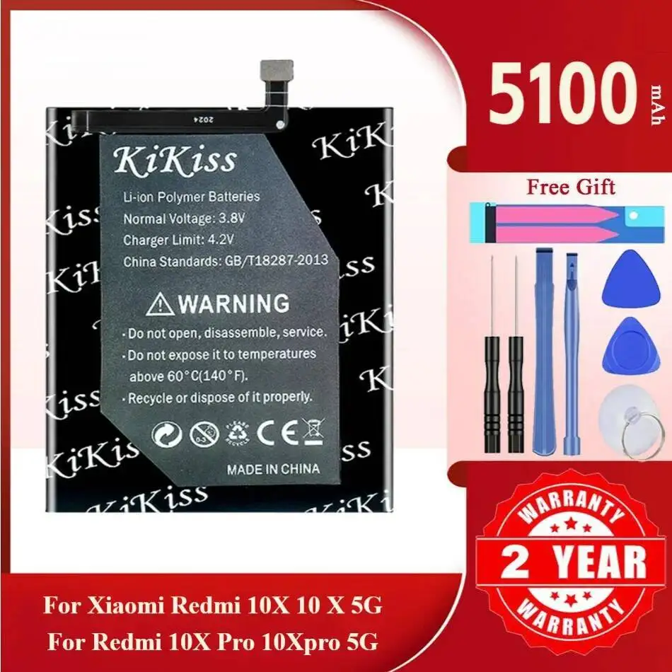 

5100Mah Kikiss Battery BM4S For Xiaomi Redmi 10X 5G/10X Pro 5G