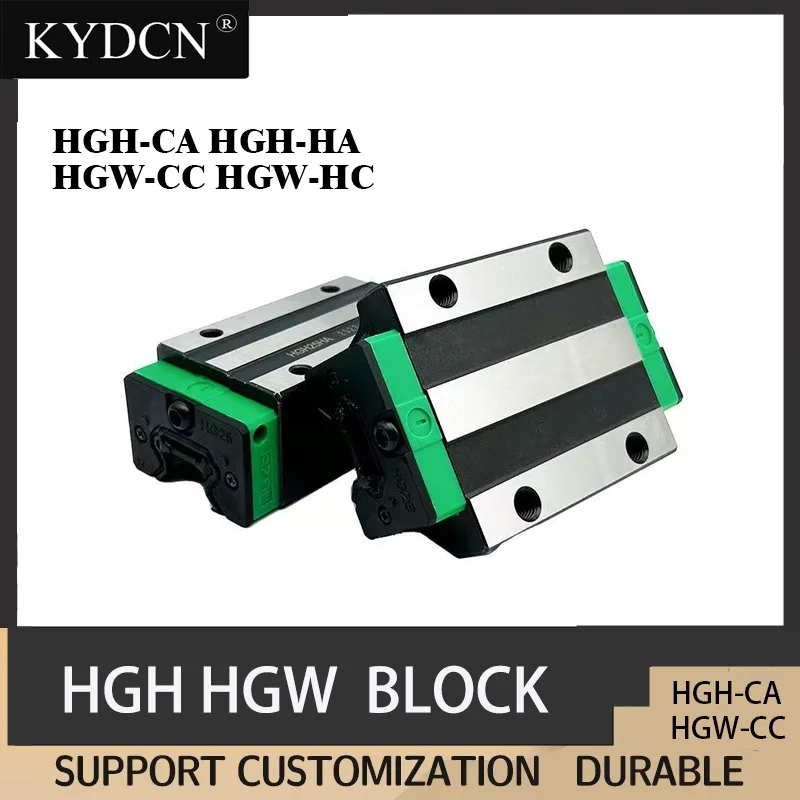 HGR Linear Guide Rail's Block HGH15 HGH20 HGH25 HGH30 Square Slider and HGW15 HGW20 HGW25 HGW30 Flange-type Slider