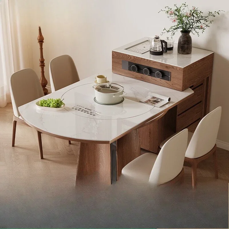 Advanced dining table integrated with home detachable retro style solid wood