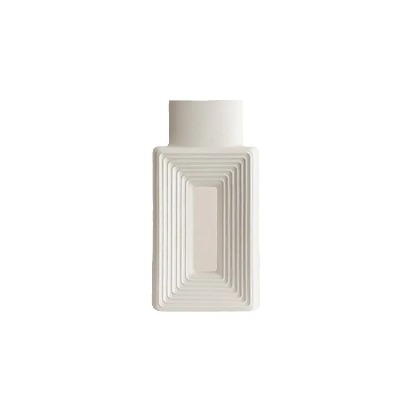 

Cross-border Nordic simple square vase ceramic ornament cream style living room dining table flower arrangement decoration flowe