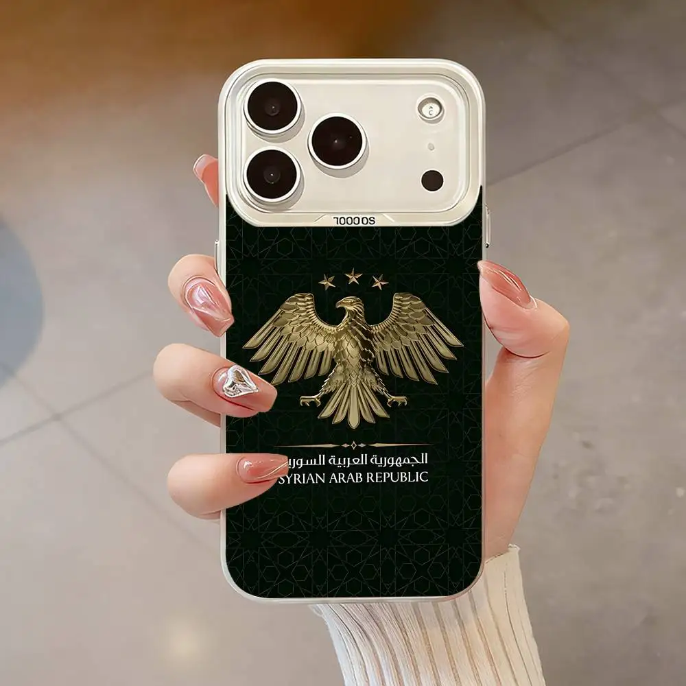 Custodia per telefono Flay FREE Art S-SYRIA per iPhone 17,16,13,12,X,11,15,14,Pro,Max,Plus,SE4,Air,Mini Bianco IMD HD opaco