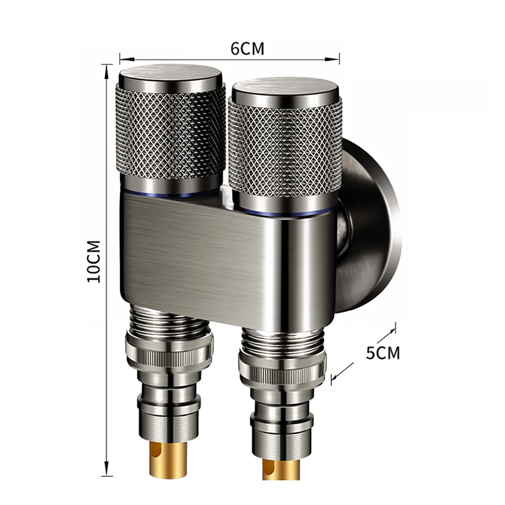 Válvula de ângulo para máquina de lavar roupa, controle dobro, 1PC, G1, 2, 2Way, banheiro, toalete, liga, 10*6*5cm