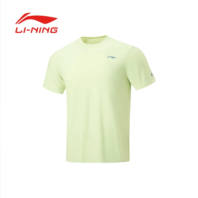 LI NING Men quick-dry T-shirt, summer 2026 new style, fitness and running top round neck breathable, sports short-sleeved shirt