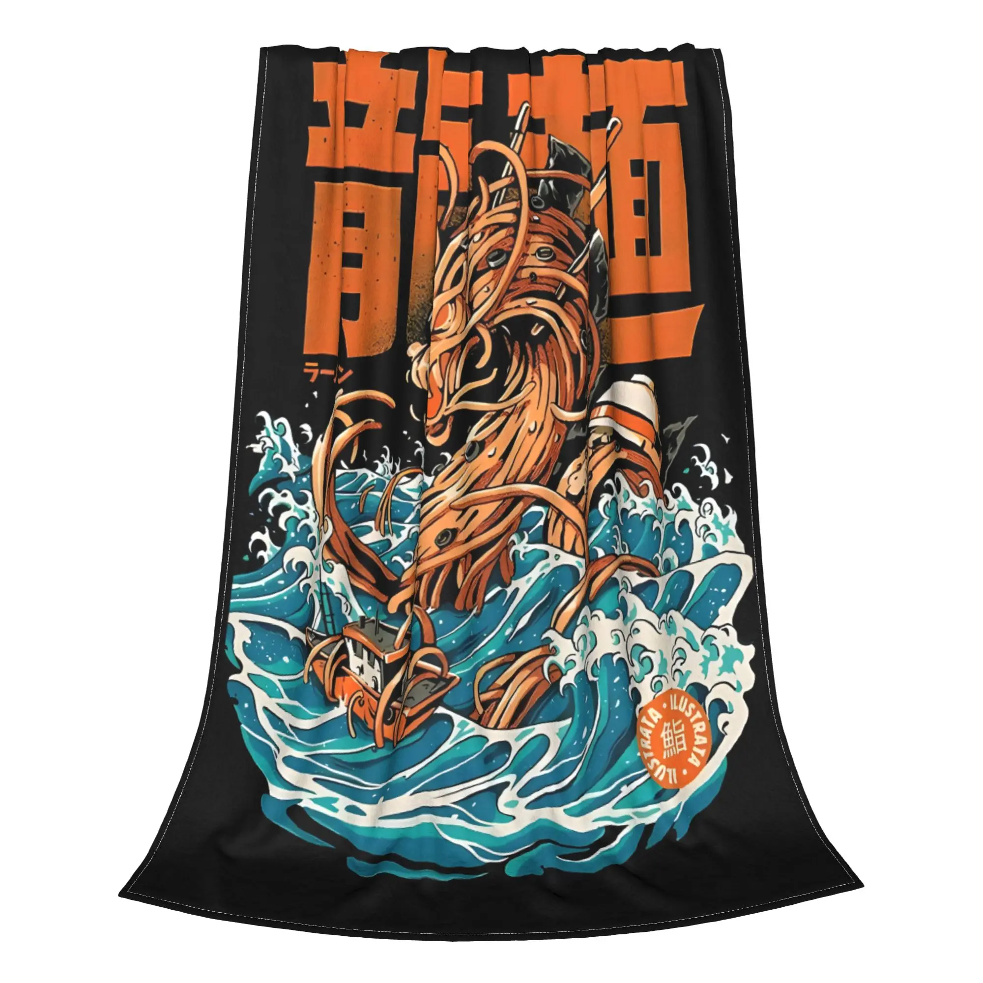 1PC Ramen Dragon Off Kanagawa Kaiju Monster Home Room Decorations Winter Blankets For Adults Bedding Home Interior Sofa Knee