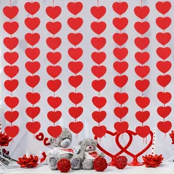 Red Hearts Garland DIY Hanging Garland Valentines Day Decor Wedding Anniversary Birthday Supplies Princess Theme Party Banner