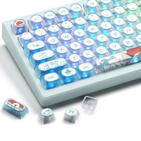 XVX Transparent Coral Sea Key Cap Dye-Sub 141 Keys MOA Profile Cute Keycaps Shine Through PC Keycap