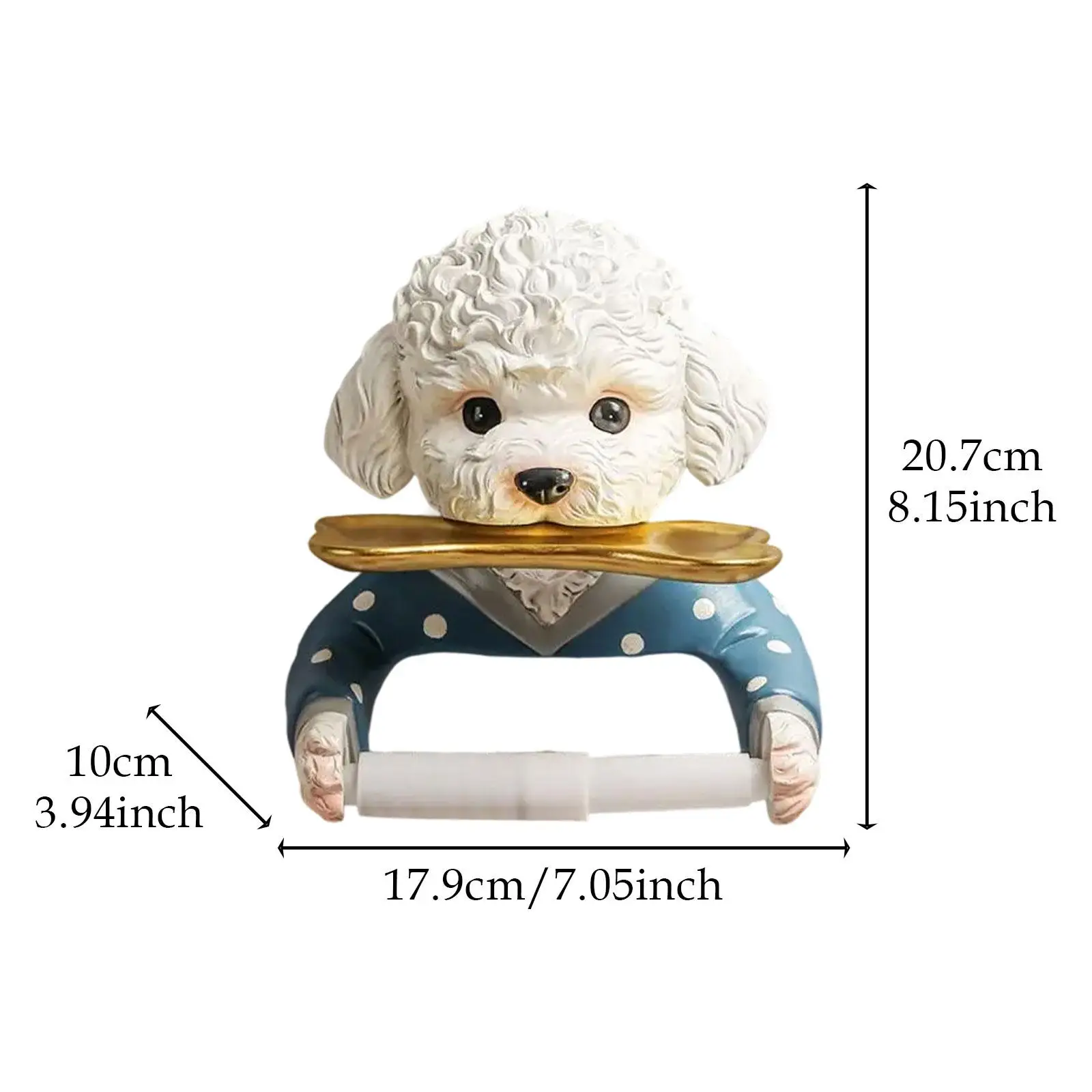 Wall Mounted Towel Rack Dog Toilet Paper Roll Holder for Lavatory Kitchen