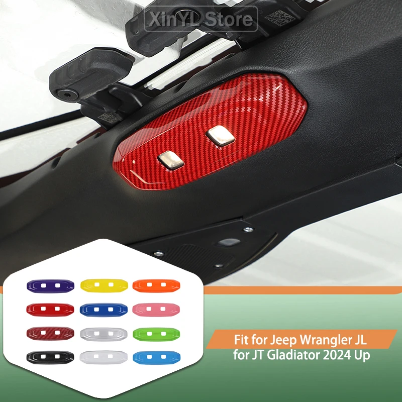 Car ABS Reading Light Lamp Panel Decorative Cover Stickers For Jeep Wrangler JL for JT Gladiator 2024 Up Interior Accessories
