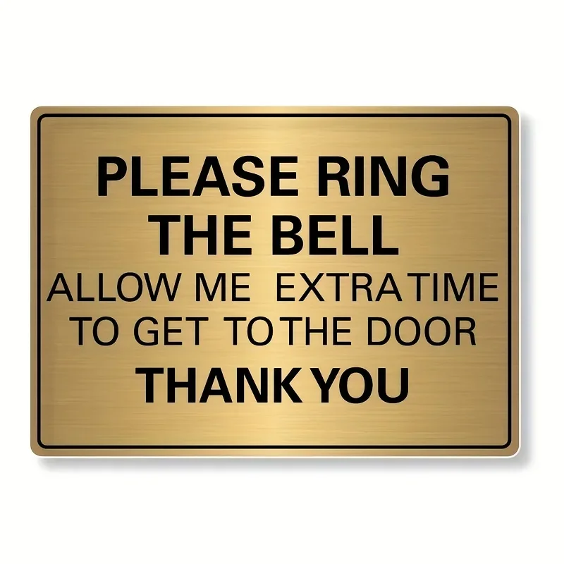 Golden Metal Doorbell Sign - 
