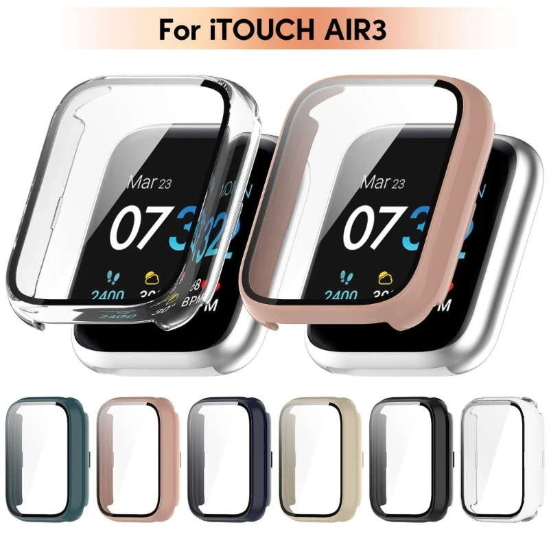 Carcasa de marco de reloj inteligente, película de vidrio templado, cubierta de PC dura adecuada para iTOUCH AIR 3, Protector de pantalla a prueba de golpes