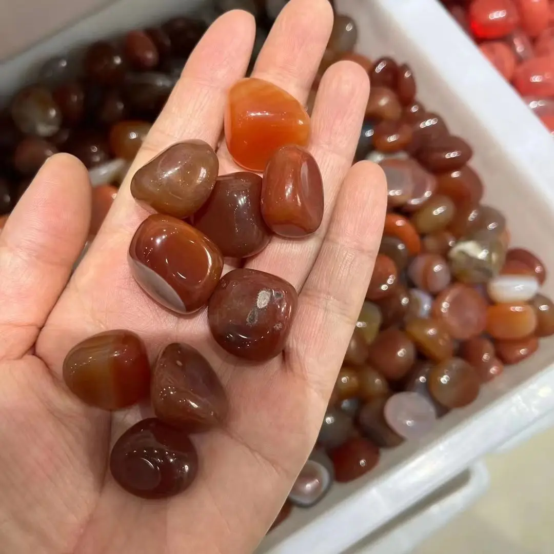 

1500g/bag Natural Wine Red Agate Irregular Healing Stone Tumbling Pot Decorative Stone Crafts Jewelry Home Decoration