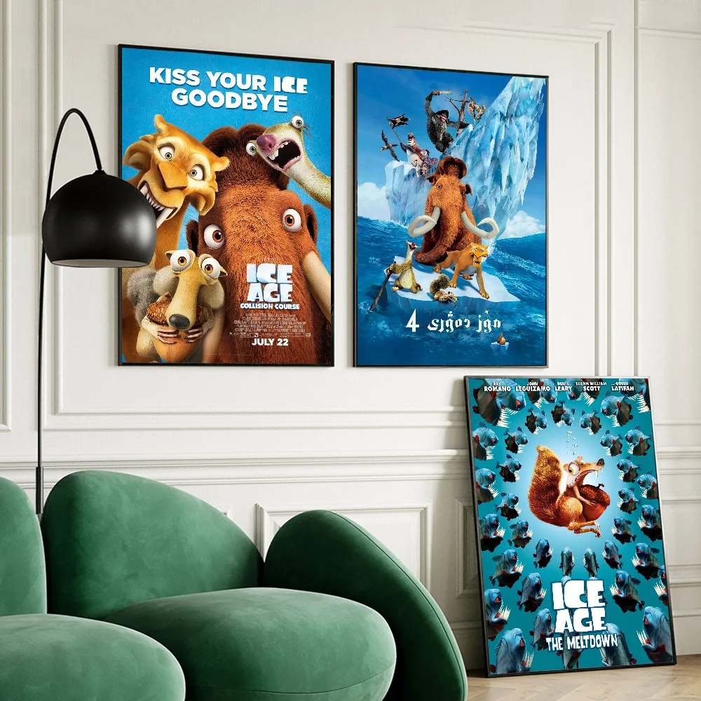 ICE AGE Cartoon Classic Vintage Posters Whitepaper Prints Posters Artwork Kawaii Room Decor