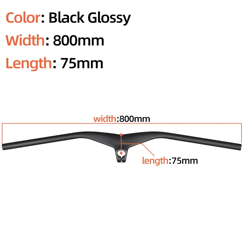 BXT-koolstofvezel geïntegreerd stuur voor fiets, MTB-stuur, 28,6 mm, 720 mm, 740 mm, 760 mm, 780 mm, 800 mm, fietsaccessoires