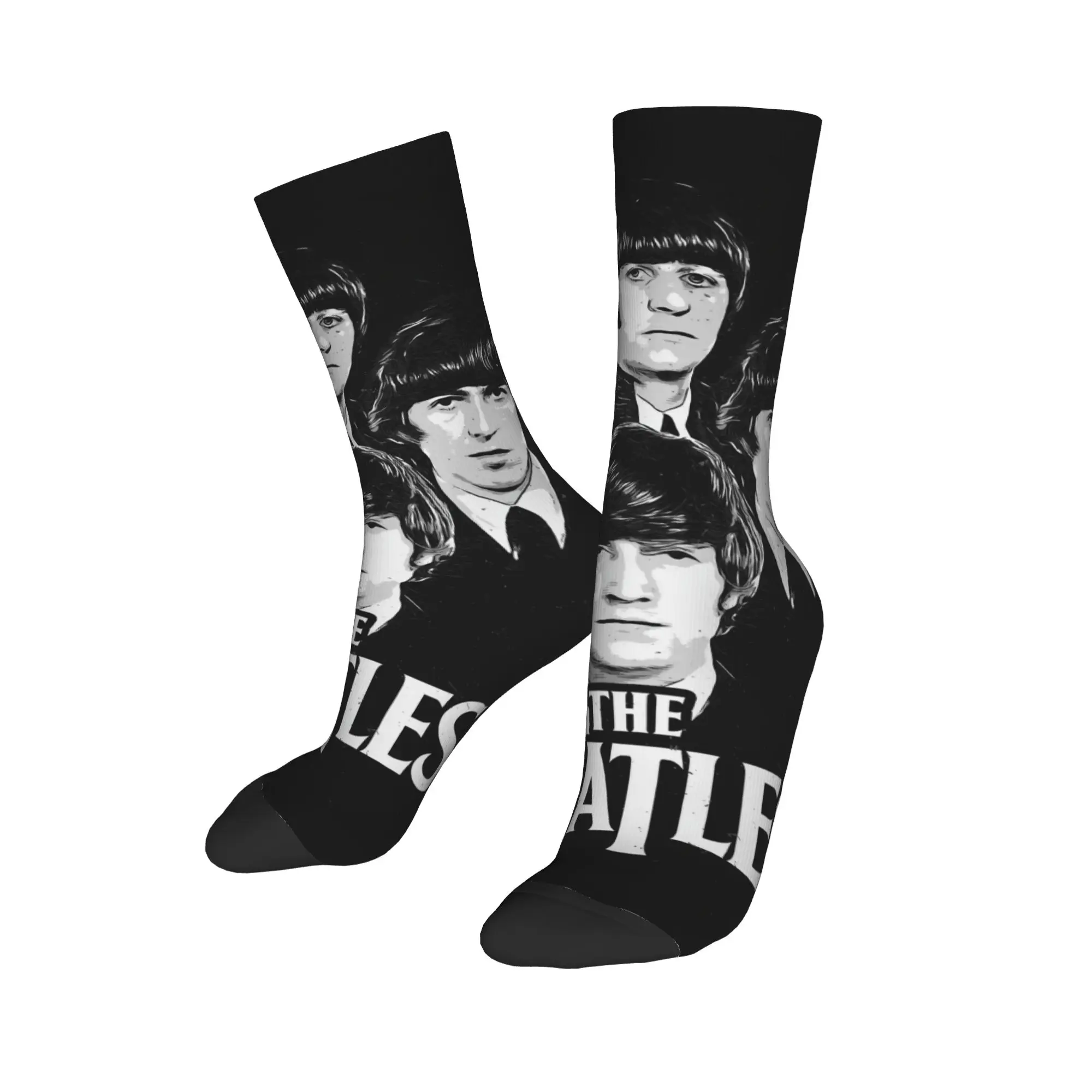 Custom Fashion Printed The Beatle Socks for Women Men Stretch Summer Autumn Winter English Rock Band Crew Socks
