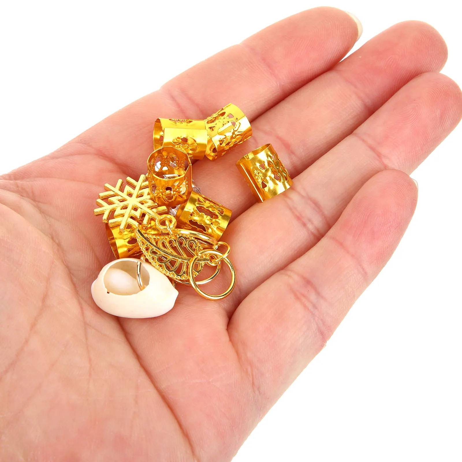 

80Pcs Metal Hair Cuffs for Braids Alloy Braid Beads Dreadlock Charms Jewelry Accessories for Women DIY Hair Decorations