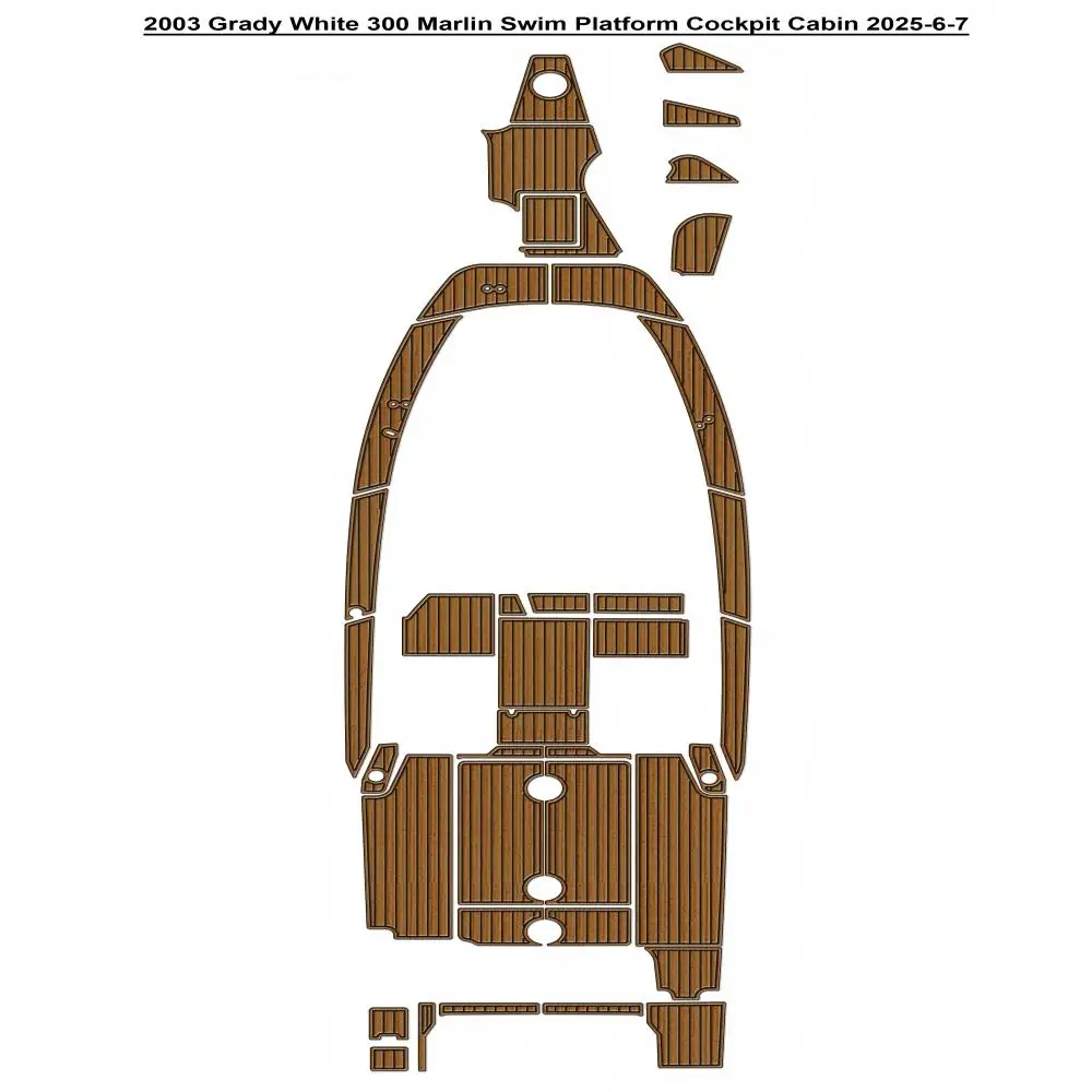 

2003 Grady White 300 Marlin Swim Platform Cockpit Cabin Boat EVA Faux Teak Deck Floor Pad SeaDek Gatorstep Style Самоклеящаяся